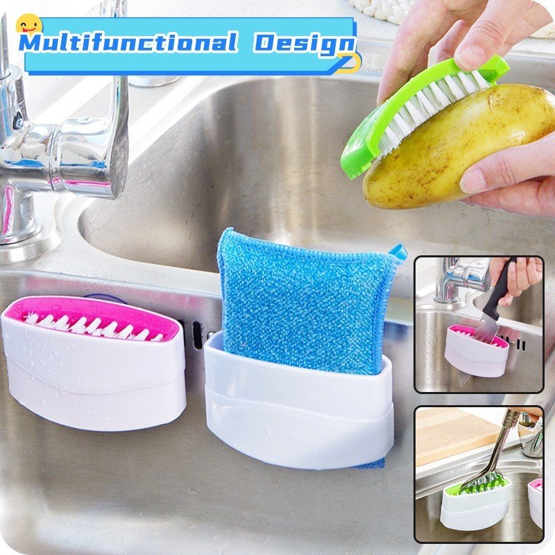 Brosse de nettoyage pour couteau et fourchette créatifs avec brosse de nettoyage pour fruits et légumes, brosse de nettoyage de cuisine avec ventouse. - KaoKao