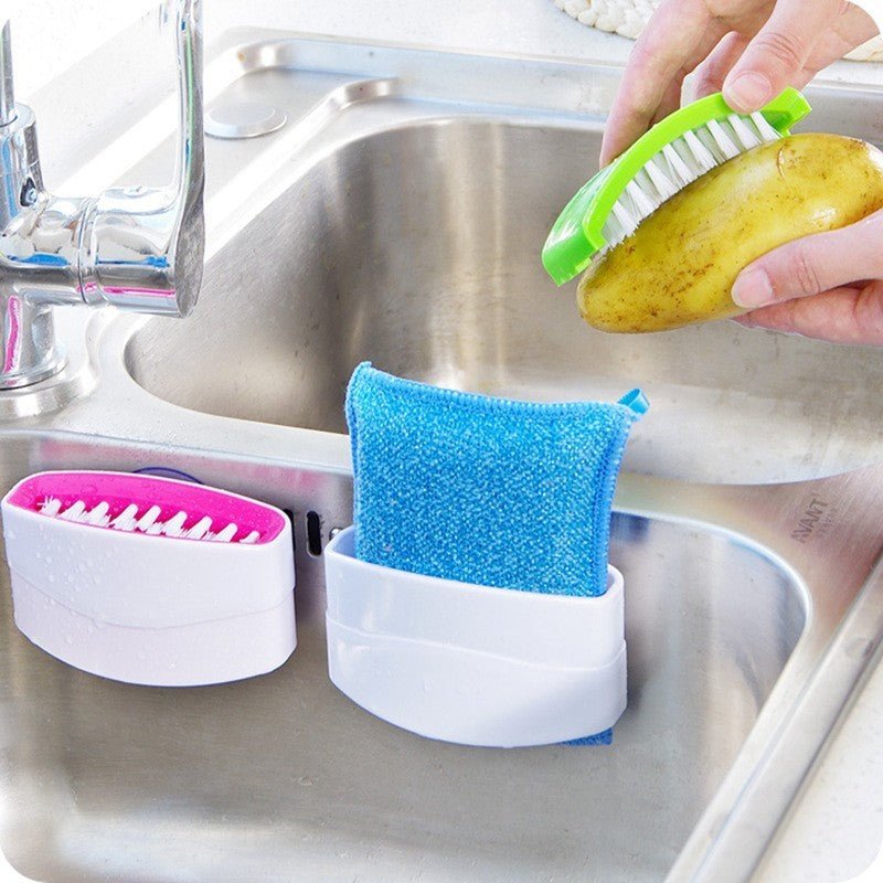 Brosse de nettoyage pour couteau et fourchette créatifs avec brosse de nettoyage pour fruits et légumes, brosse de nettoyage de cuisine avec ventouse. - KaoKao