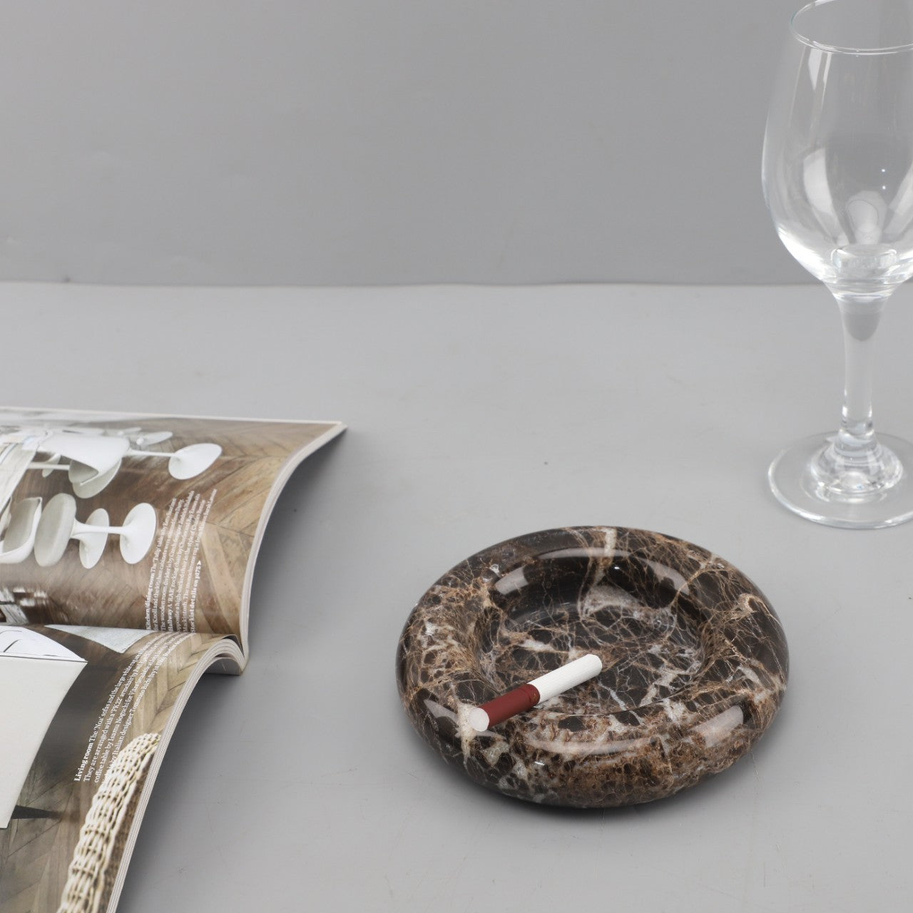 Cendrier rond en marbre créatif minimaliste moderne