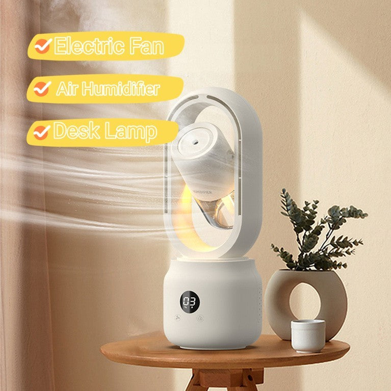 Ventilateur de table électrique à brume d'eau refroidie par l'été, humidificateur d'air portable sans pales, rechargeable par USB, ventilateur sans fil.
