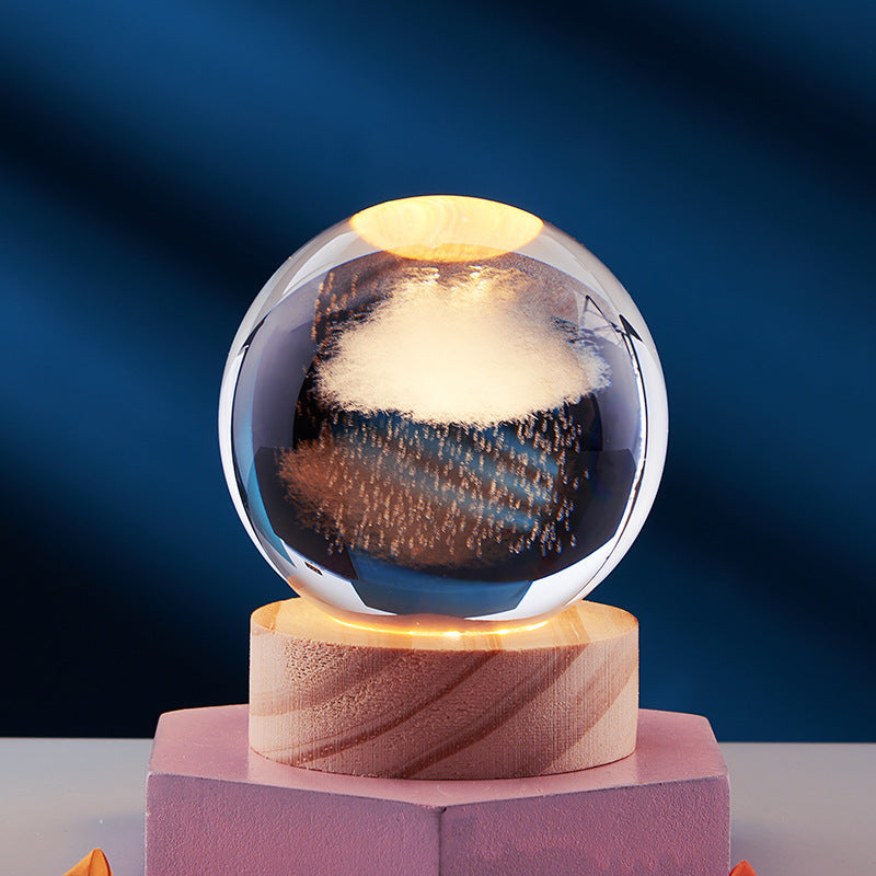 Lampe de nuit en forme de système solaire sculpté en 3D, lumineuse, idéale pour la chambre à coucher, cadeau de festival et pour les enfants.