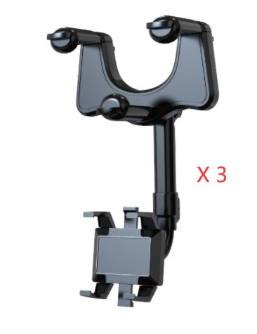 Support de téléphone pour rétroviseur pour voiture, rotatif et rétractable, support de téléphone multifonctionnel à 360 degrés, adapté à tous les téléphones mobiles et à toutes les voitures.