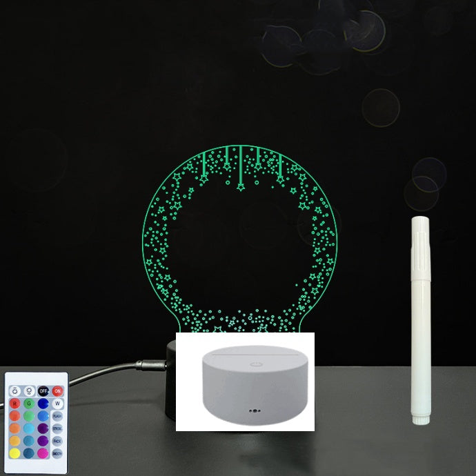 Tableau de message en acrylique 3D avec écriture à la main et lumière LED