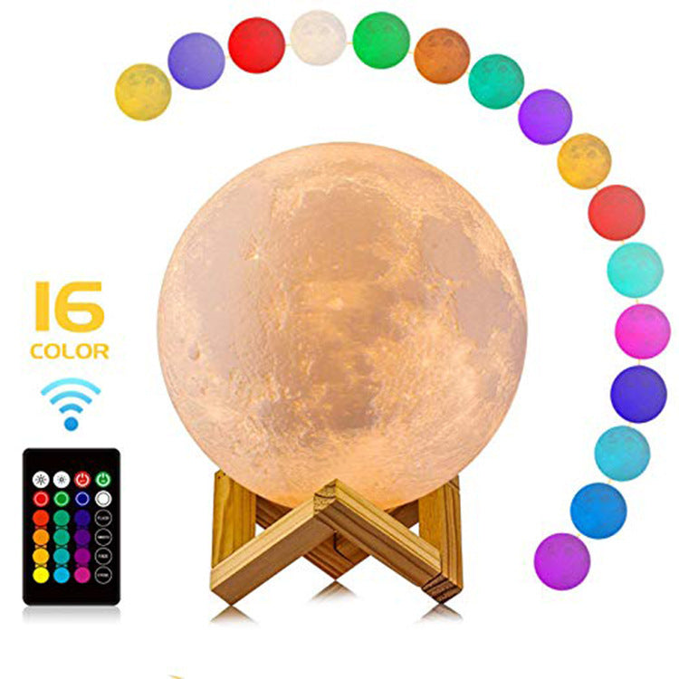 Lampe de table de nuit en forme de lune avec impression 3D, cadeau de Saint-Valentin chinois
