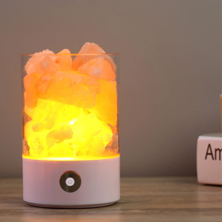 Lampe LED en cristal USB en sel de l'Himalaya