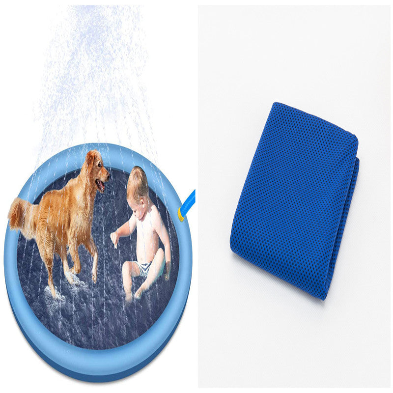 Tapis de jeu anti-dérapant pour enfants et piscine pour chiens, jouets d'eau d'été pour l'extérieur, fontaine de jardin amusante.