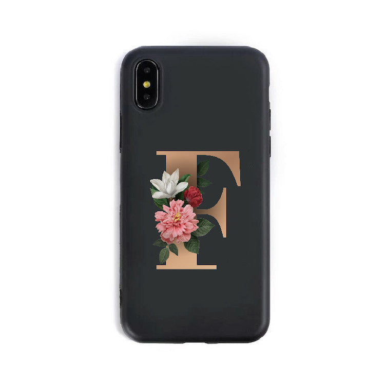 26 étuis de téléphone en silicone de l'alphabet anglais