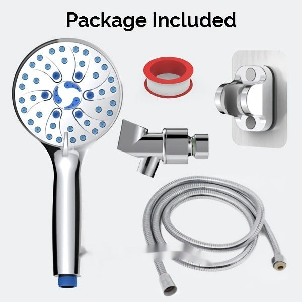 Pommeau de douche suralimentée portative avec pistolet pulvérisateur à 2 vitesses et 5 vitesses