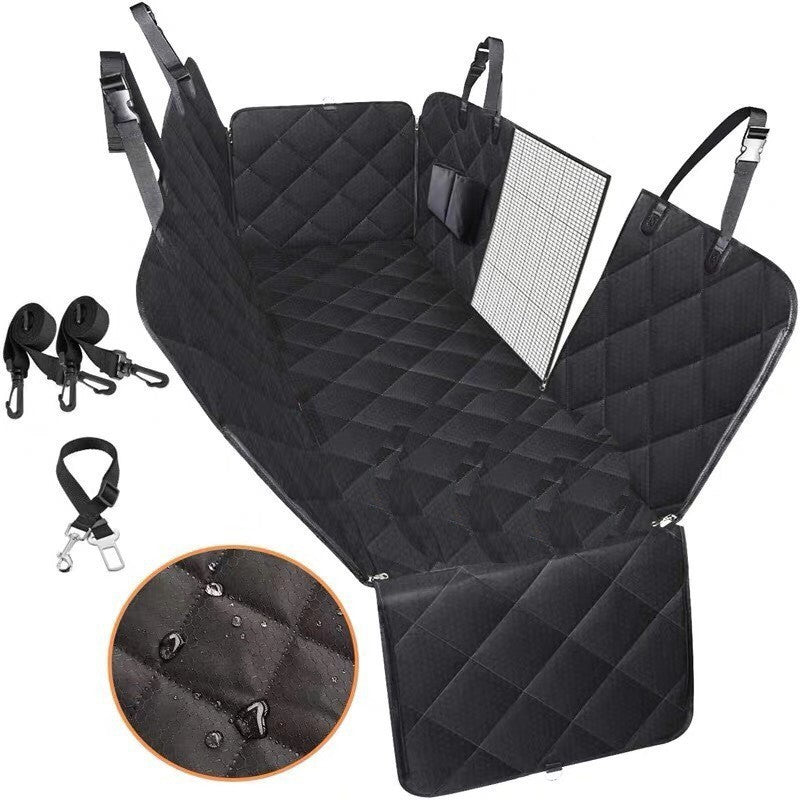 Housse de siège de voiture pour chien, vue en maille, porte-animal en hamac, protecteur de sécurité, tapis de siège arrière de voiture avec fermeture éclair et poche pour le voyage.