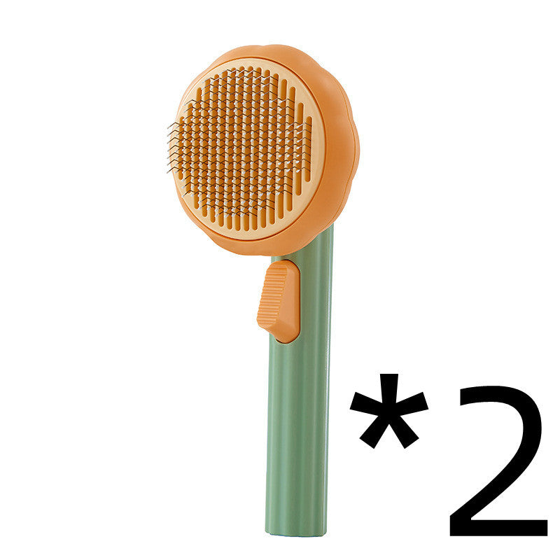 Nouvelle brosse pour chat à poils, vente chaude, peigne en acier inoxydable à main, auto-nettoyant, boucleur pour l'élimination des poils.