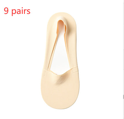 Chaussettes bateau peu profondes antidérapantes en silicone pour femmes