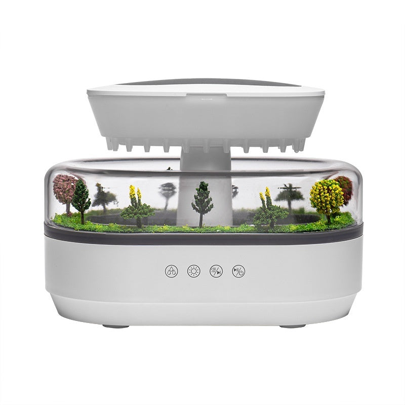 Diffuseur d'arôme de micro paysage humidificateur d'air en forme de goutte de pluie pour chambre à coucher.