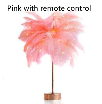 Lampe à plumes, lampe de bureau nordique, lampe de chevet de style européen, lampe de table à plumes, lumière nocturne, décoration moderne de lampe de table.