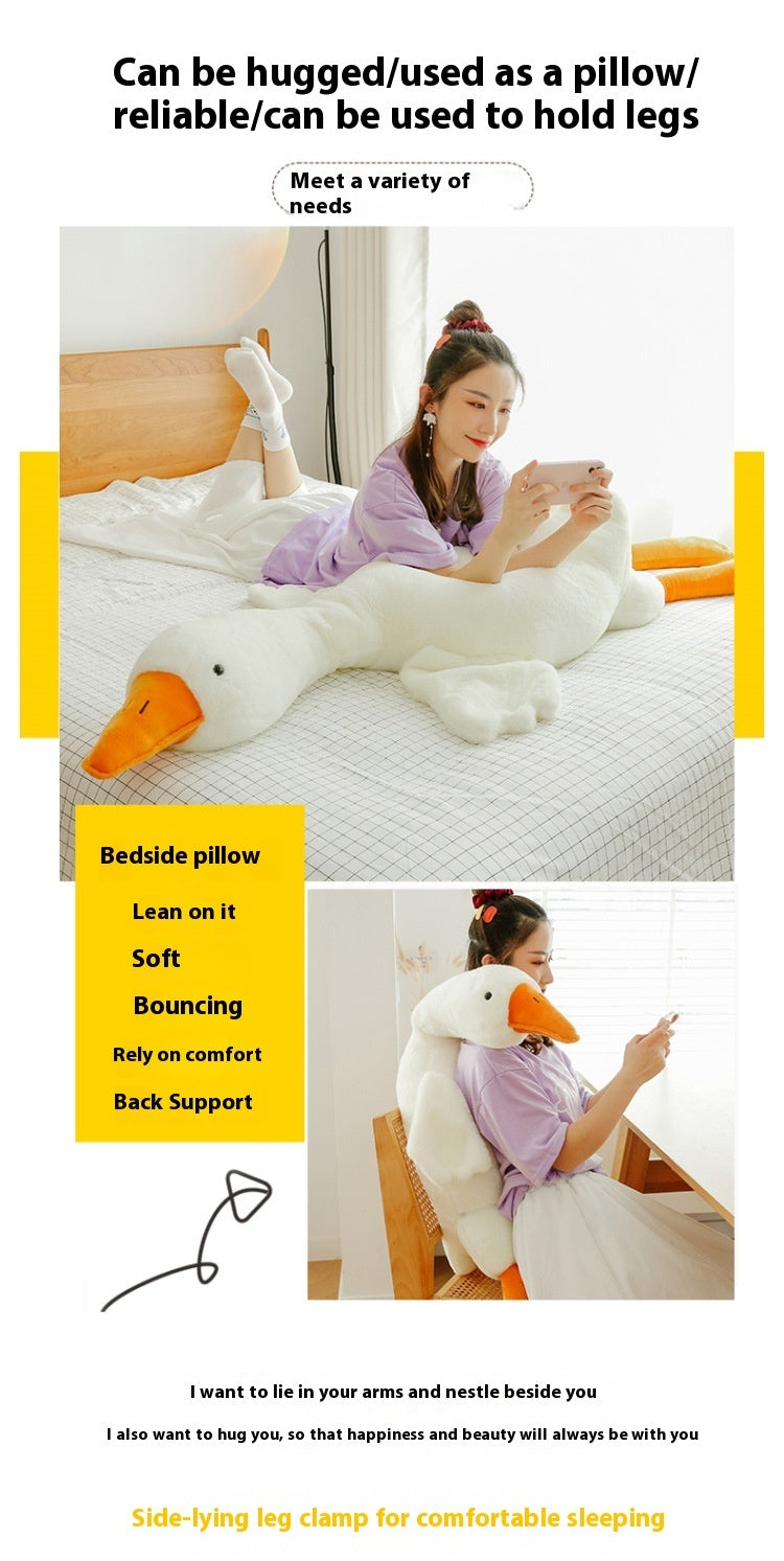 Coussin en peluche de gros oies blanches mignonnes