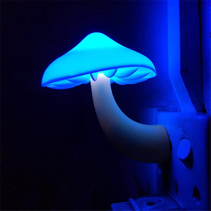 Lampe de nuit LED champignon avec prise murale, prise EU/US, lumière blanche chaude, capteur de contrôle de lumière, éclairage de chambre, décoration intérieure.