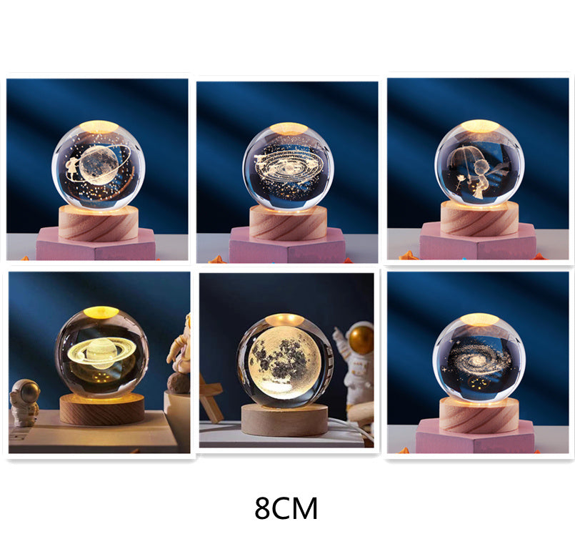 Lampe de nuit en forme de système solaire sculpté en 3D, lumineuse, idéale pour la chambre à coucher, cadeau de festival et pour les enfants.