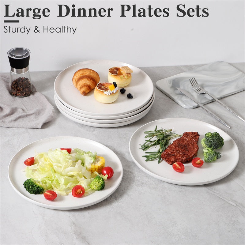 Assiette à steak Assiette de cuisine occidentale créative Assiette à légumes Ensemble de 6 pour céréales, salade, pâtes, soupe, dessert, service Lave-vaisselle, micro-ondes et four