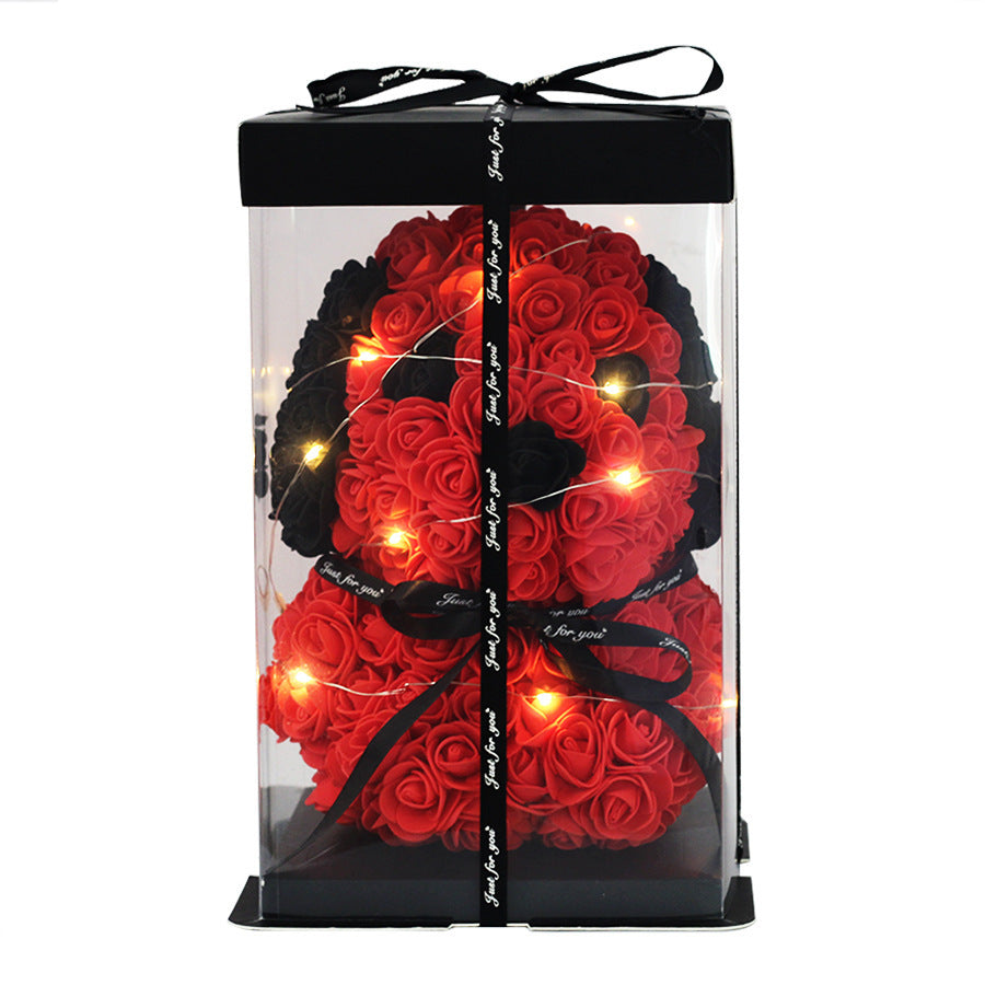 Décoration de cadeau de Noël en forme de poupée chien rose de style créatif