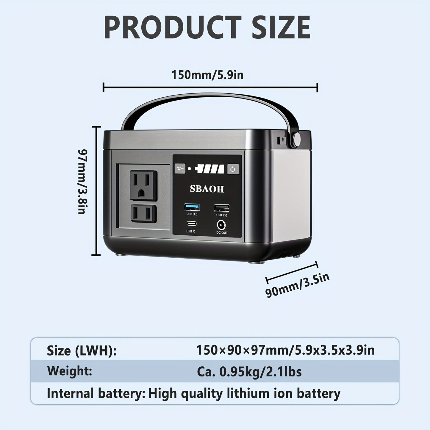 Centrale électrique portable P86, batterie LiFePo4 88,8 Wh, avec sorties CA 120 W, générateur solaire pour voyage et camping - KaoKao