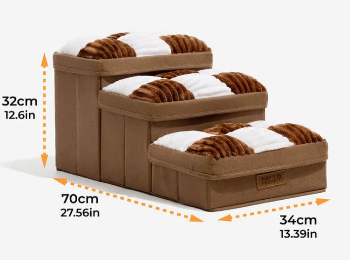 Plateau d'échecs de luxe fait à la main avec des marches pour chien et un espace de rangement.