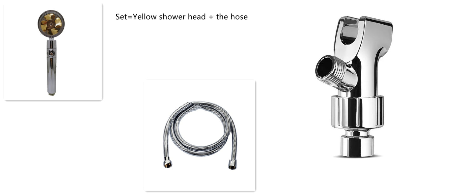 Pommeau de douche à économie d'eau, rotation à 360 degrés avec petit ventilateur, buse de pulvérisation haute pression ABS, accessoires de salle de bain.