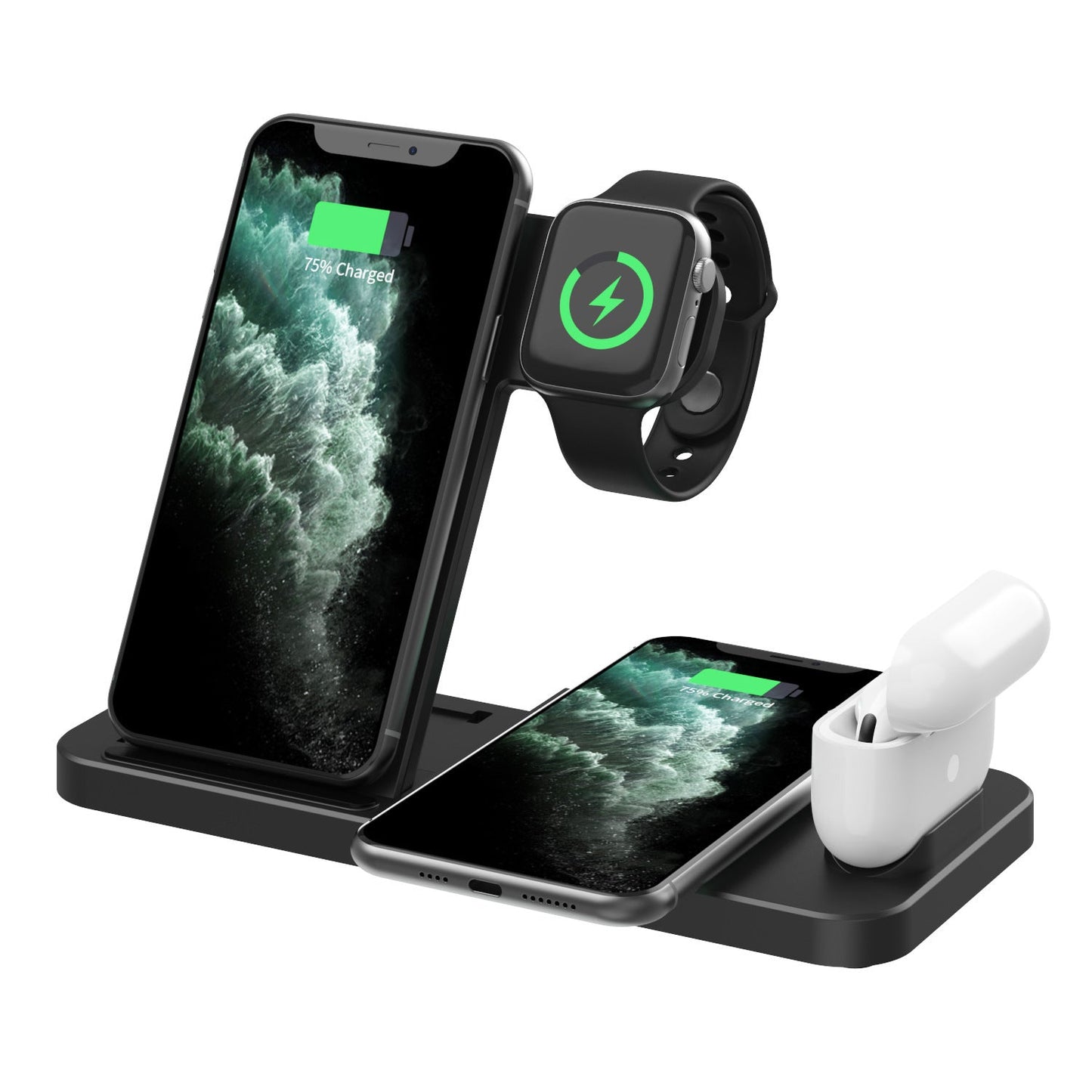 Chargeur sans fil Chargeur sans fil trois en un pour téléphones et montres - KaoKao