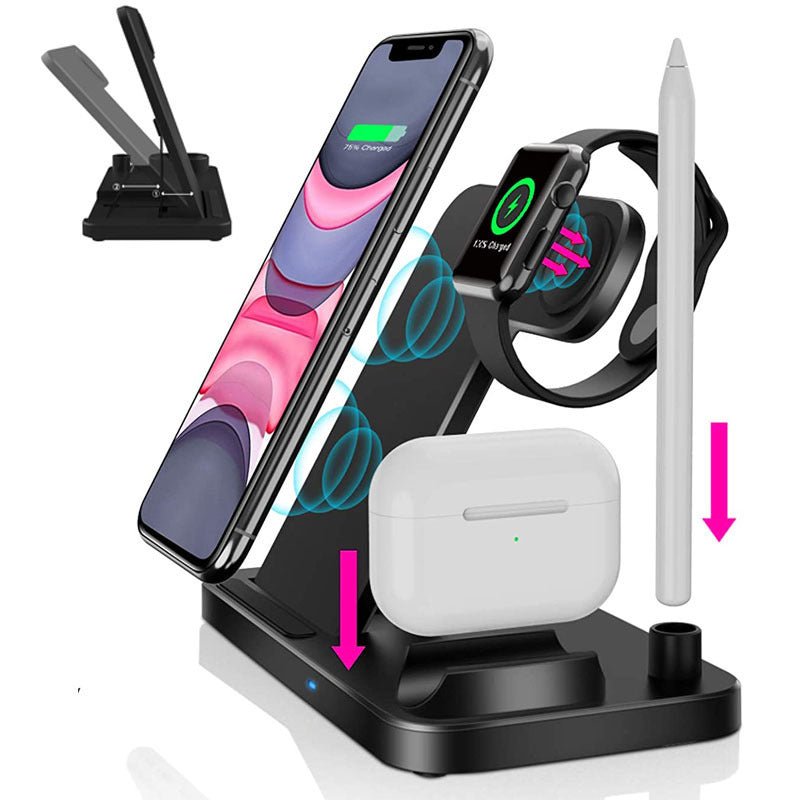 Chargeur sans fil pliable 4 - en - 1 à charge rapide 15w - KaoKao