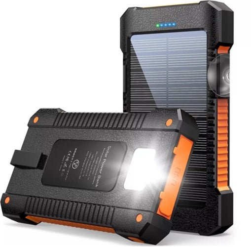 Chargeur solaire portable 2 ports USB avec lampes de poche LED 30 000 mAh - KaoKao