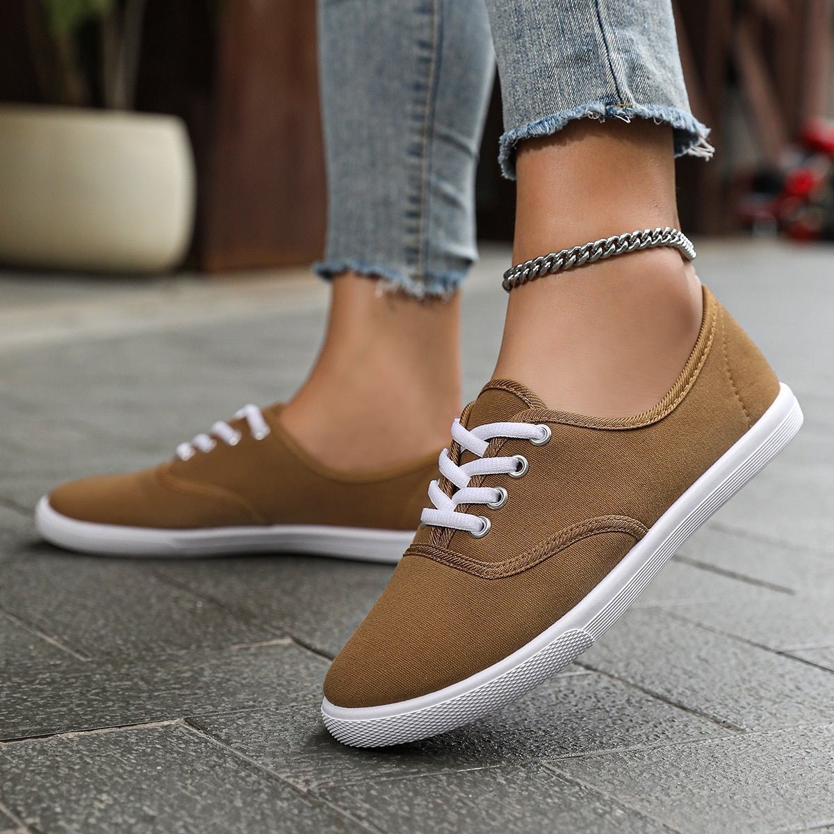 Chaussures blanches solides pour l'entraînement de course pour femmes - KaoKao