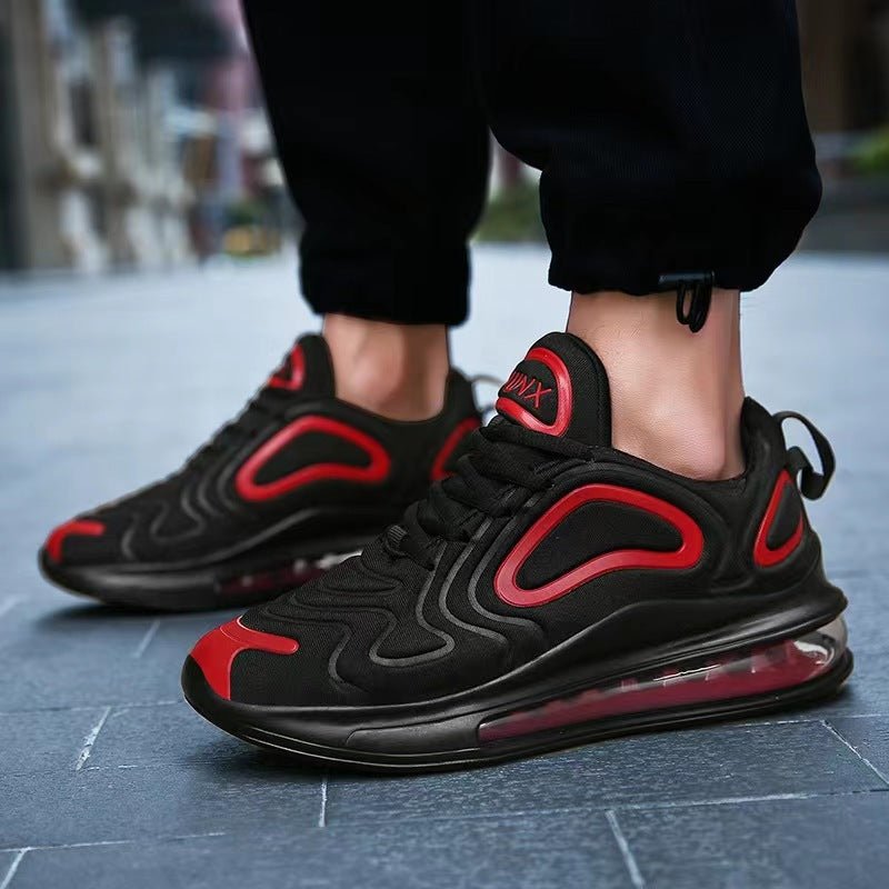 Chaussures décontractées à coussin d'air noires pour hommes, baskets respirantes à lacets pour l'extérieur, chaussures de sport de course - KaoKao