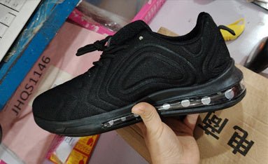 Chaussures décontractées à coussin d'air noires pour hommes, baskets respirantes à lacets pour l'extérieur, chaussures de sport de course - KaoKao