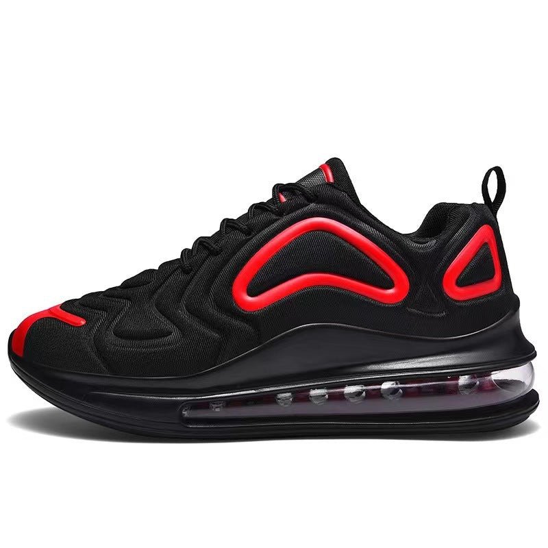 Chaussures décontractées à coussin d'air noires pour hommes, baskets respirantes à lacets pour l'extérieur, chaussures de sport de course - KaoKao