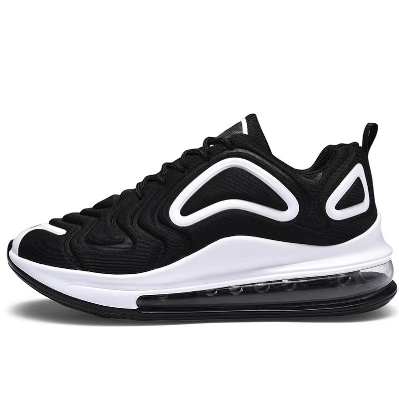 Chaussures décontractées à coussin d'air noires pour hommes, baskets respirantes à lacets pour l'extérieur, chaussures de sport de course - KaoKao