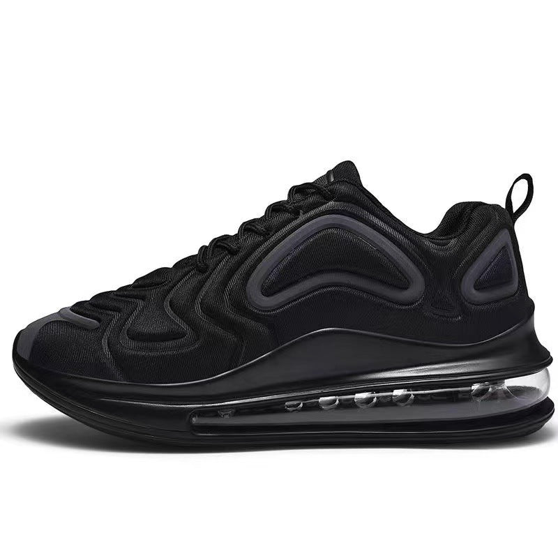 Chaussures décontractées à coussin d'air noires pour hommes, baskets respirantes à lacets pour l'extérieur, chaussures de sport de course - KaoKao