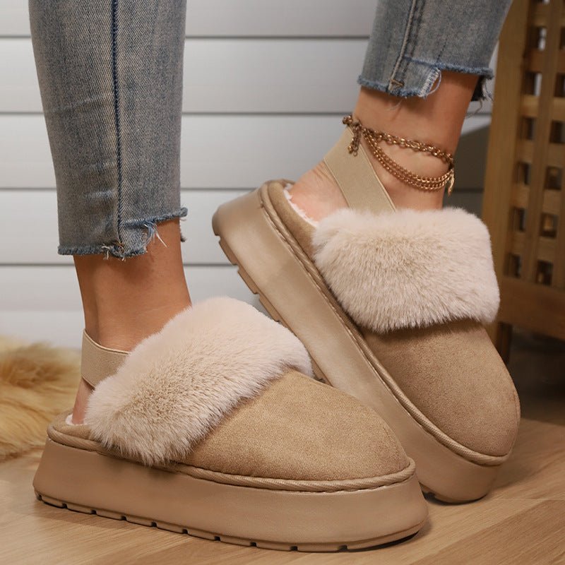 Chaussures en coton chaud à semelle épaisse avec élastique. - KaoKao
