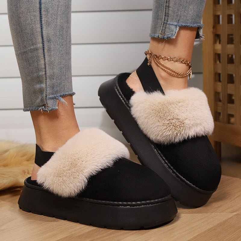 Chaussures en coton chaud à semelle épaisse avec élastique. - KaoKao