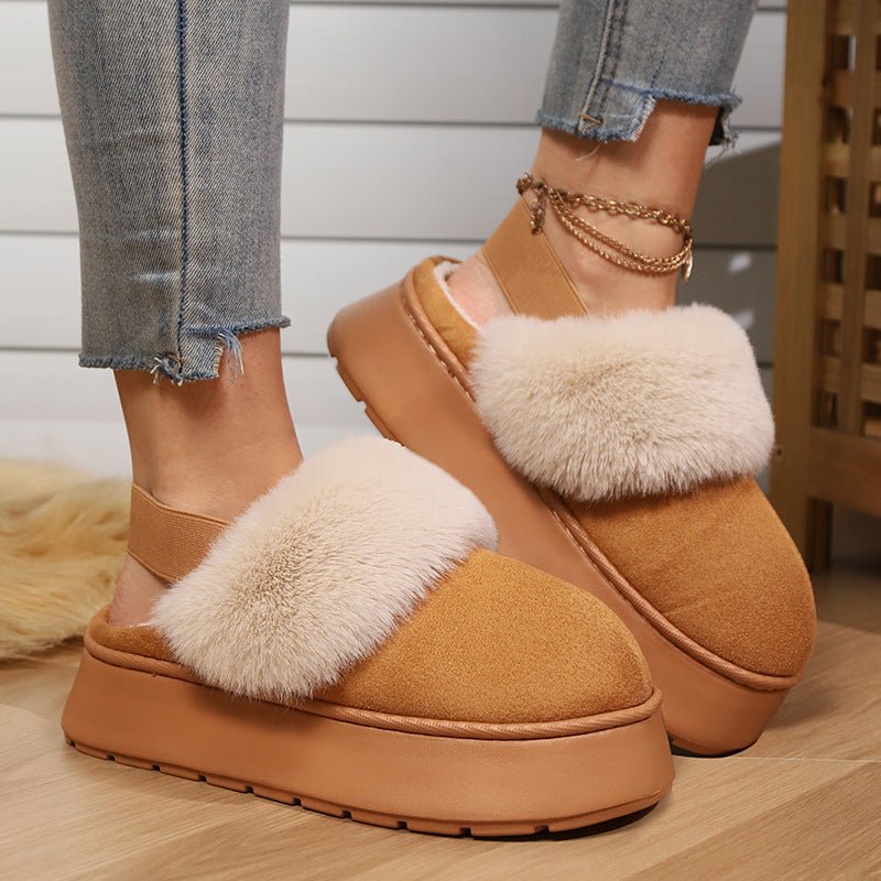Chaussures en coton chaud à semelle épaisse avec élastique. - KaoKao
