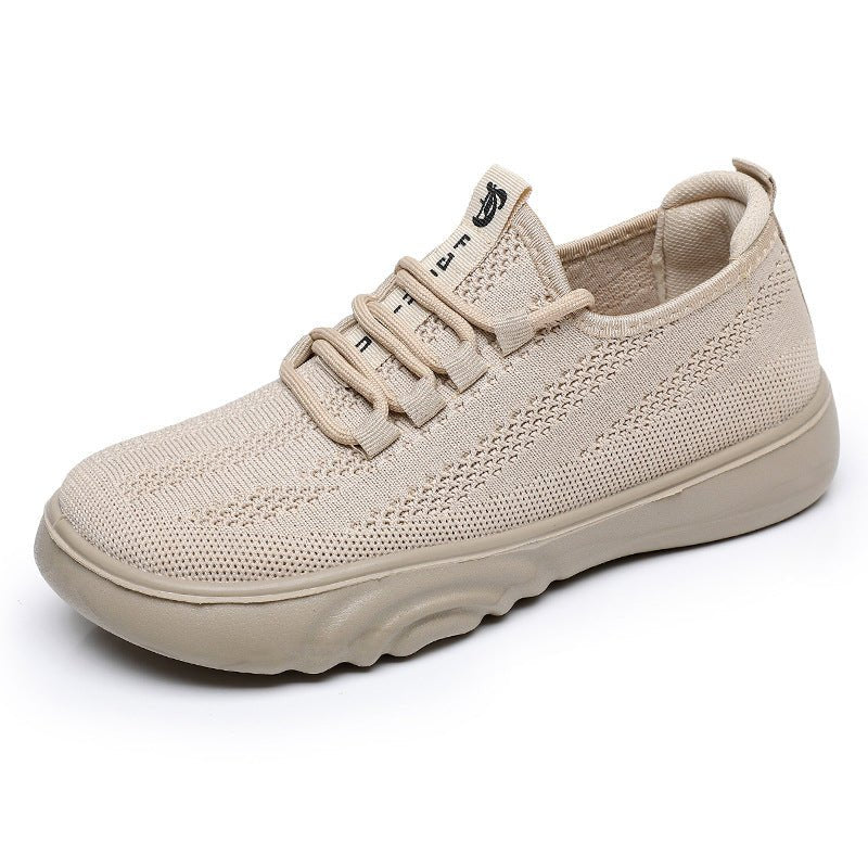 Chaussures en tissu de Pékin ancien pour femmes, chaussures décontractées pour mamans, pompes tricotées respirantes printemps et automne. - KaoKao