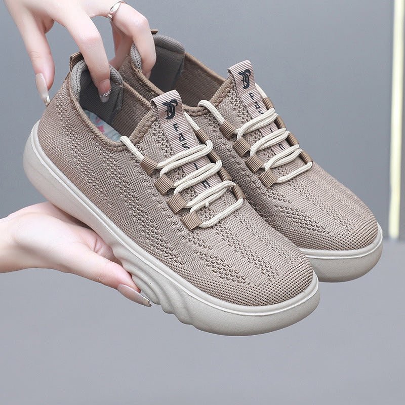 Chaussures en tissu de Pékin ancien pour femmes, chaussures décontractées pour mamans, pompes tricotées respirantes printemps et automne. - KaoKao
