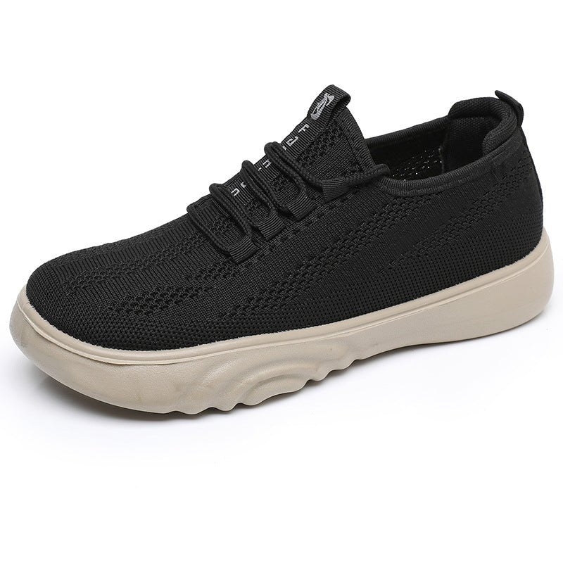 Chaussures en tissu de Pékin ancien pour femmes, chaussures décontractées pour mamans, pompes tricotées respirantes printemps et automne. - KaoKao