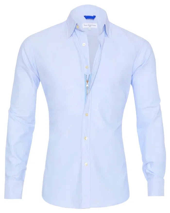 Chemise à manches longues avec fermeture éclair et boutons pour homme - KaoKao