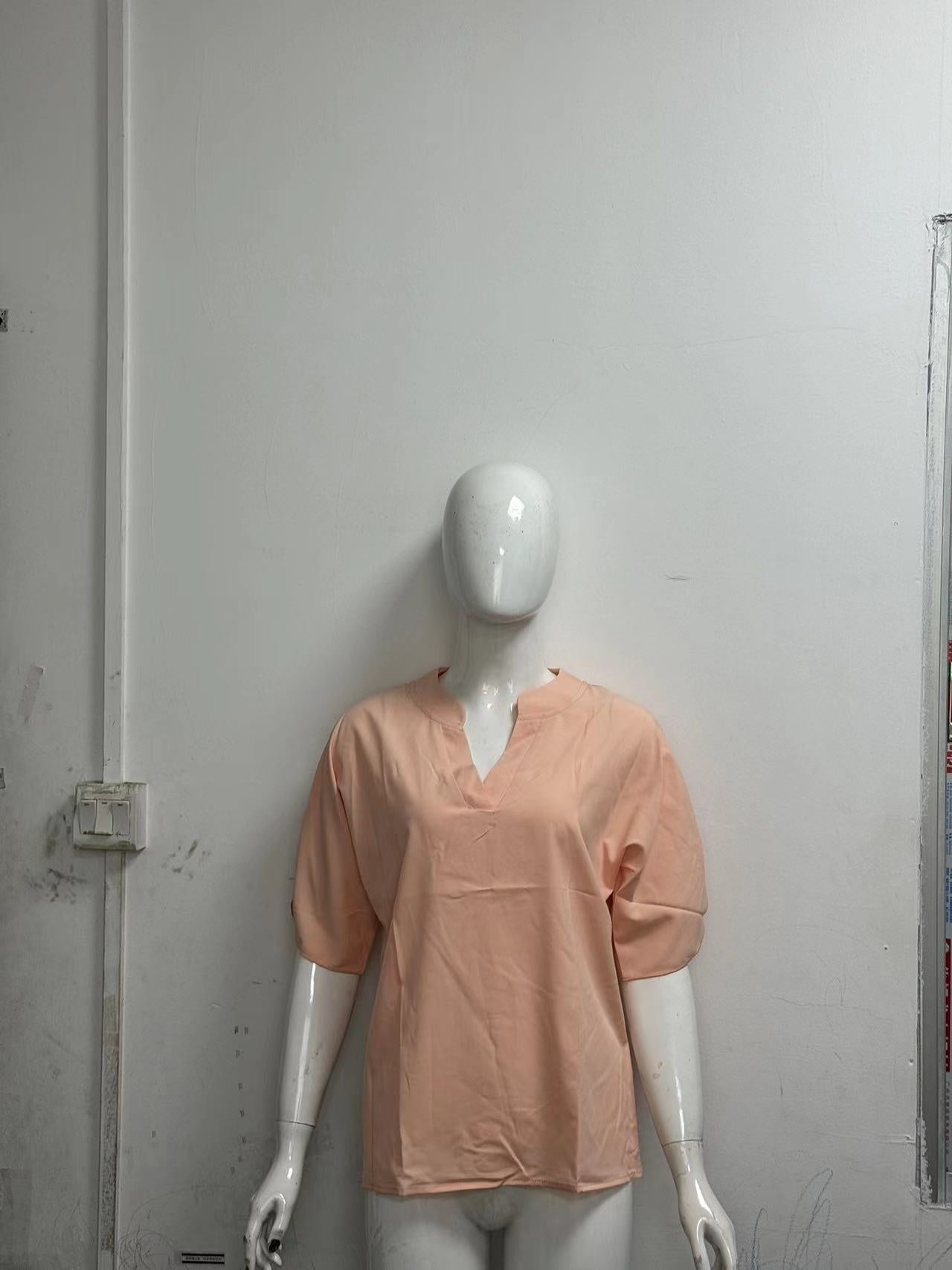 Chemise d'été à manches courtes en mousseline de soie, nouvelle chemise à col en V, vêtements décontractés et polyvalents pour femmes - KaoKao