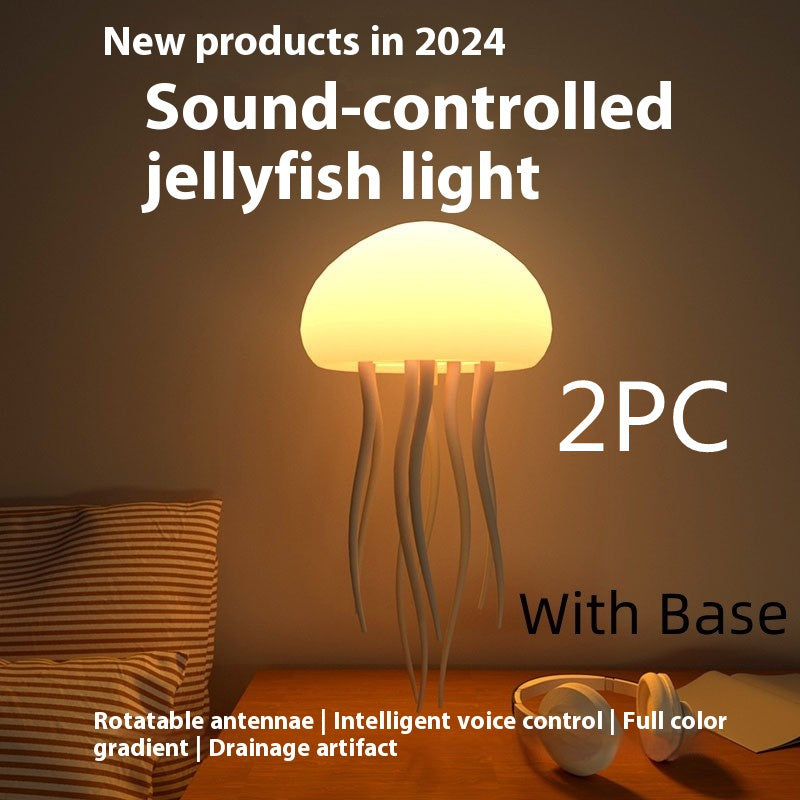 Lampe de nuit à méduse LED, lampe à méduse portable, décorations de méduse, lampe de table intelligente pour table de chevet.