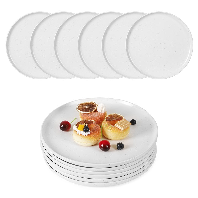 Assiette à steak Assiette de cuisine occidentale créative Assiette à légumes Ensemble de 6 pour céréales, salade, pâtes, soupe, dessert, service Lave-vaisselle, micro-ondes et four