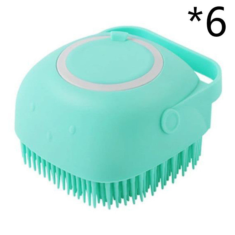Gants de bain en silicone pour chien avec brosse de massage, outil de nettoyage pour animaux de compagnie, brosse à peigne pour chien, peut verser du shampooing, fournitures de toilettage pour chien.