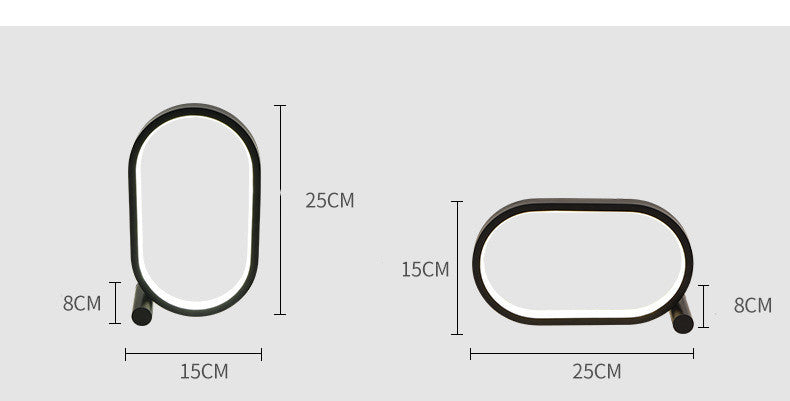 Lampe à brancher USB, lampe ovale en acrylique, contrôle tactile, dimmable, moderne, simple, créative, lampe de nuit, lampe de lecture de chevet, lampe de bureau à LED.