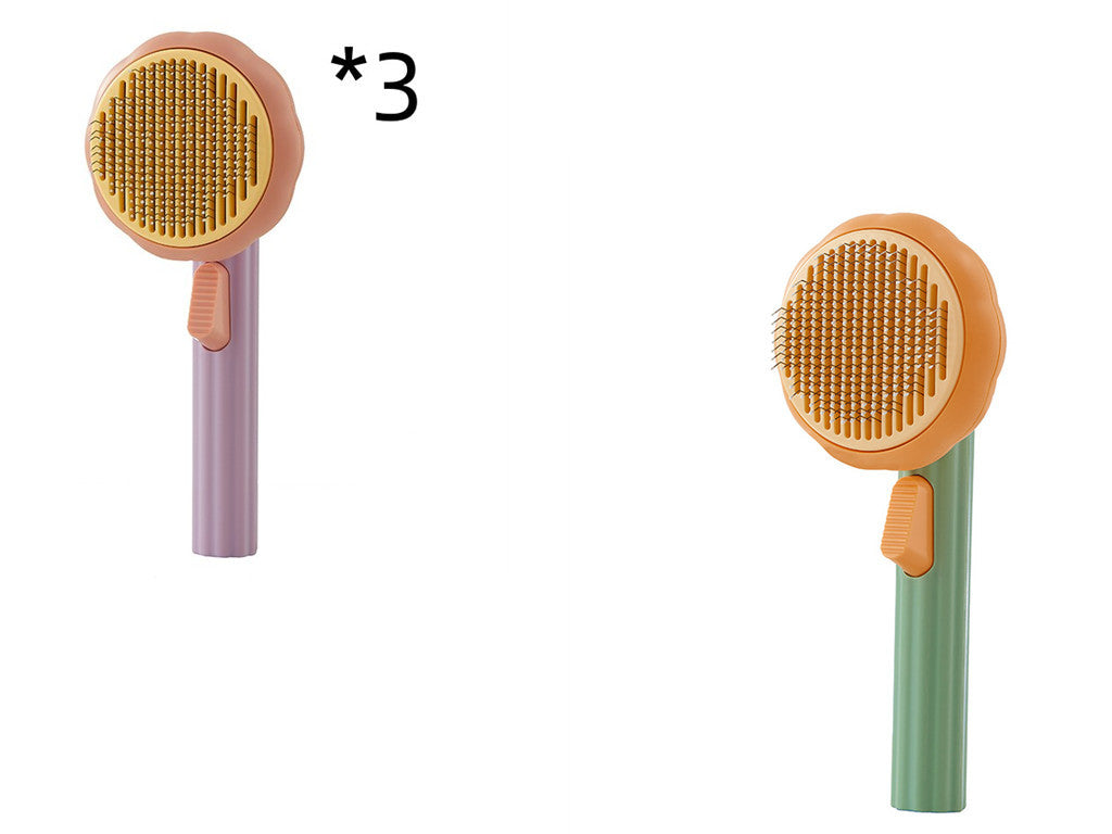 Nouvelle brosse pour chat à poils, vente chaude, peigne en acier inoxydable à main, auto-nettoyant, boucleur pour l'élimination des poils.