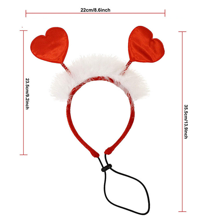 Décoration pour la Saint-Valentin 2025 pour animaux de compagnie, bandeau de cheveux Scar pour la Saint-Valentin, décoration de fête pour chiens, accessoire pour chiens, produits pour animaux de compagnie.