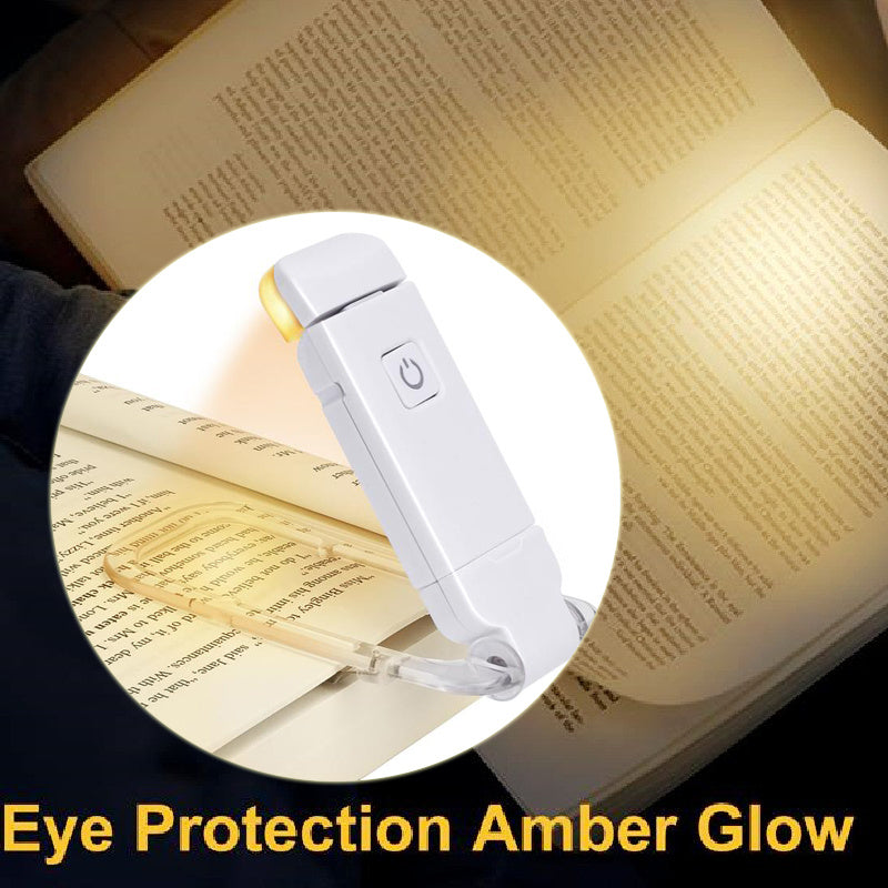 Lampe de lecture LED rechargeable par USB, luminosité réglable, protection des yeux, clip de lecture, lampe de lecture portable pour marque-page