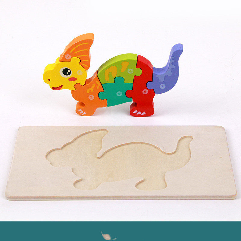 Jouets éducatifs pour enfants Montessori en bois tridimensionnel